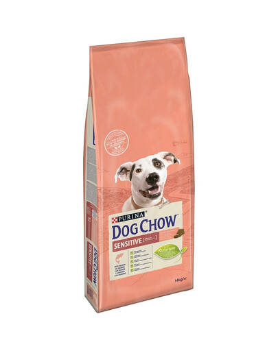 Purina Dog Chow pieaugušiem, jutīgiem suņiem, ar lasi 14 kg