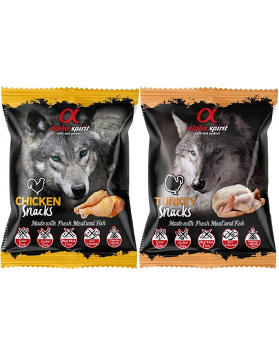 ALPHA SPIRIT Kuba suņu kārums tītara un vistas gaļa 30x50 g