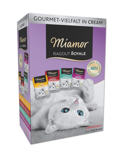 MIAMOR Ragout Royale Multibox 12 x 100 g zivju un gaļas garšas krēmā