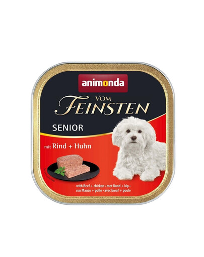 ANIMONDA Vom Feinsten Senior with Beef&Chicken 150 g ar liellopu gaļu un vistas gaļu vecākiem suņiem