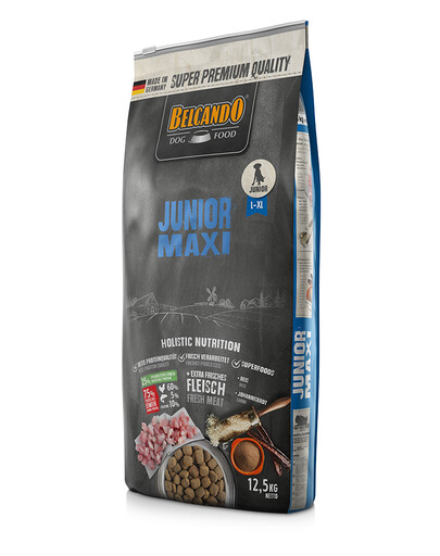 BELCANDO Junior Maxi L-XL 12,5 kg sausā barība lielu šķirņu suņiem no 4 mēnešu vecuma