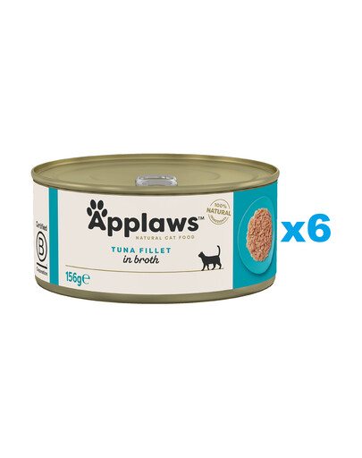 APPLAWS Cat Adult Tuna Fillet in Broth tunča fileja buljonā 6x156 g
