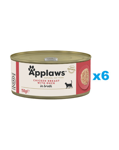 APPLAWS Cat Adult Vistas krūtiņa ar pīli buljonā 6x156g