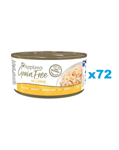APPLAWS Cat Adult Grain Free in Gravy Chicken vistas gaļa mērcē 72x70 g