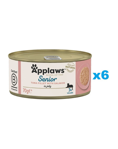 APPLAWS Cat Senior Tuna with Salmon in Jelly tuncis ar lasi želejā senioriem 6x70g