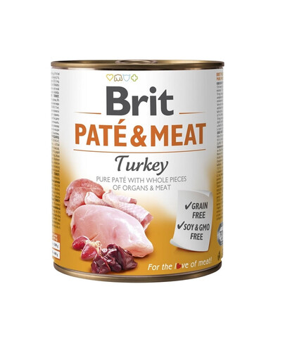 BRIT Pate&Meat turkey 800 g tītara pastēte suņiem