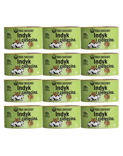 PAKA ZWIERZAKA Tītara teļa gaļas mitrā barība 12x200 g