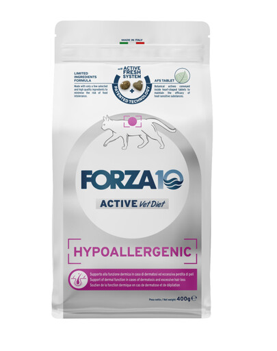 FORZA 10 Hypoallergenic Active Cat" sausa hipoalerģiska kaķu barība 400g
