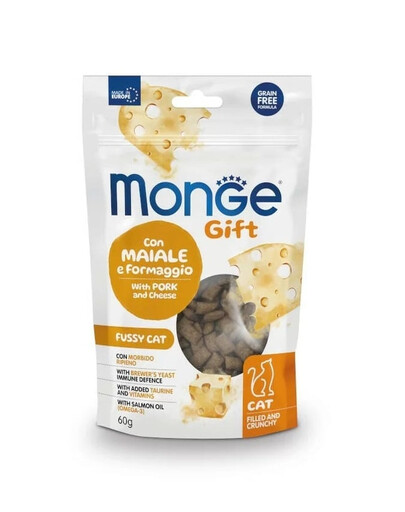 MONGE Fussy Cat Adult Cūkgaļa ar sieru 60 g