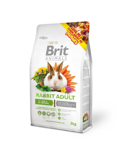BRIT ANIMALS Rabbit Adult Complete 3kg pieaugušiem trušiem