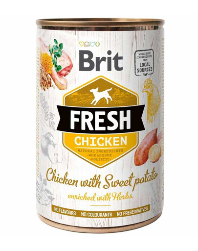 BRIT FRESH chicken & sweet potato 400 g vistas gaļa un jamss