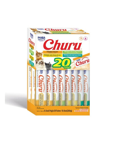 INABA Churu Varieties Chicken Recipe 20x14g krēmveida vistas kārums kaķiem