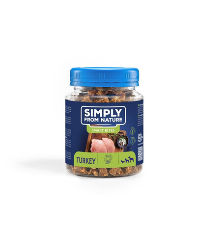 SIMPLY FROM NATURE Smart Bites Turcijas vilcieni suņiem 4 x 130 g (3+1 BEZMAKSAS)