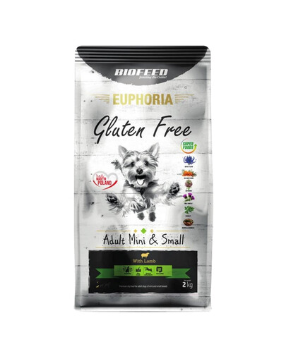 BIOFEED EUPHORIA Gluten Free ar jēra gaļu mini un mazo šķirņu suņiem 2 kg