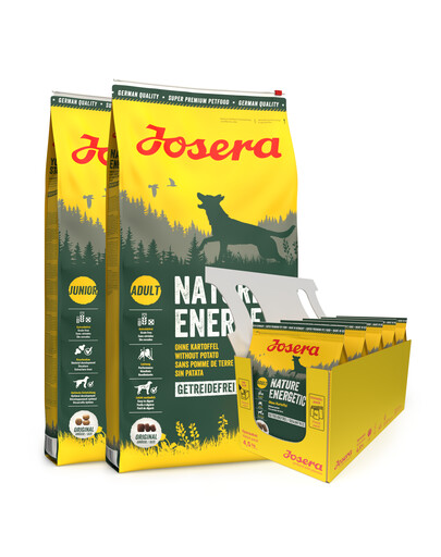 JOSERA Nature Energetic 2 x 12,5kg pieaugušiem aktīviem suņiem + 5 x 900g BEZMAKSAS