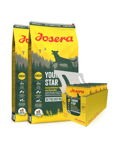 JOSERA YoungStar 2 x 12,5kg kucēniem un jauniem suņiem + 5 x 900g BEZMAKSAS