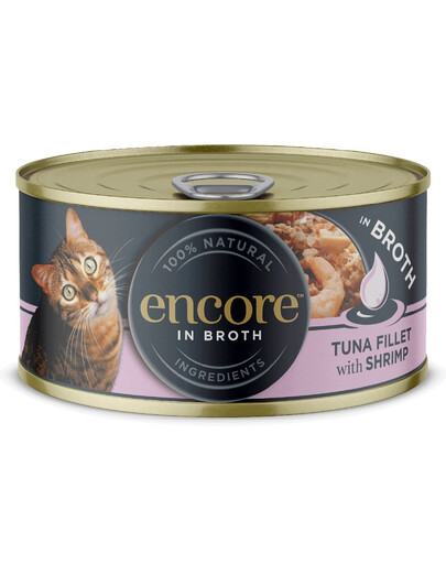 ENCORE Cat tunča fileja ar garnelēm buljonā kaķiem 16x70g