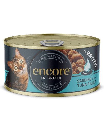 ENCORE Cat sardīne ar tunci buljonā kaķiem 16x70g