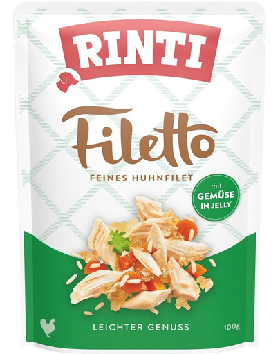 RINTI Filetto in Jelly Chicken&Vegetables želejveida vistas gaļa ar dārzeņiem 12x100 g