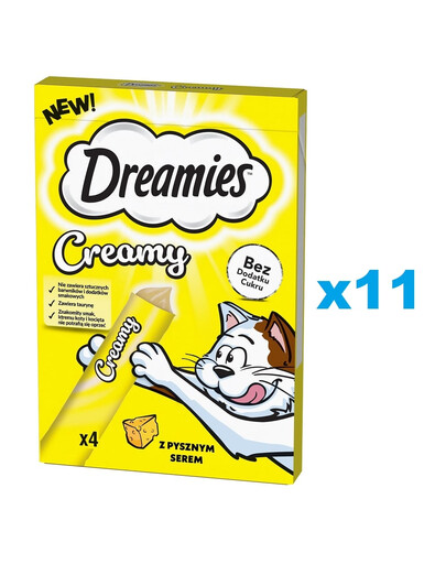 DREAMIES Creamy papildbarība ar garšīgu sieru kaķiem 44x10 g