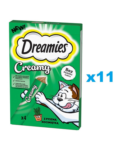 DREAMIES Creamy papildbarība ar gardu kaķumētru kaķiem 44x10 g