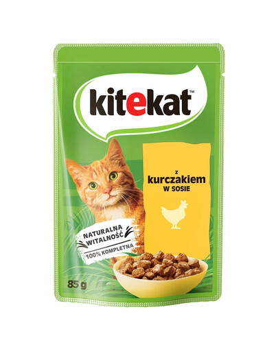 KITEKAT Vistas gaļa mērcē 85 g pieaugušiem kaķiem