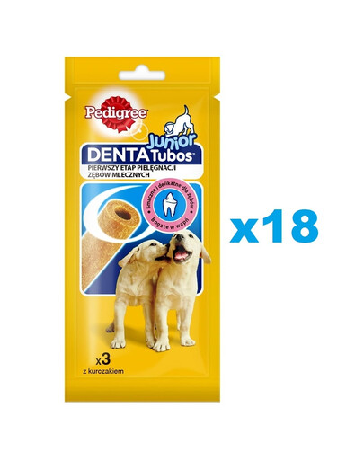 PEDIGREE DentaTubos Junior 18x72g barība kucēniem ar vistas garšu