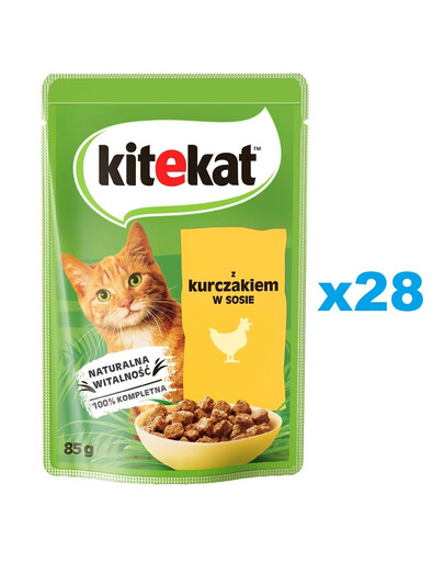 KITEKAT Kurczak mērcē 28x85 g pieaugušiem kaķiem