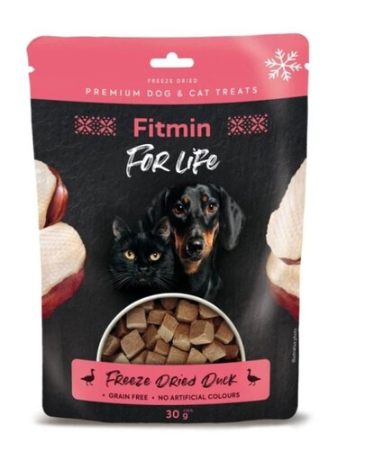 FITMIN For Life Freeze dried duck 30 g liofilizowany przysmak z kaczki dla psów i kotów