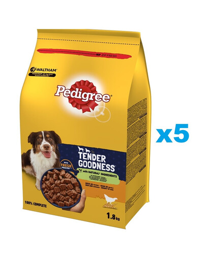 PEDIGREE Tender Goodness 5x1,8 kg bogata w drób półwilgotna karma pełnoporcjowa dla dorosłych psów