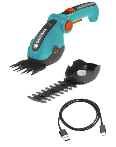 GARDENA akumulatora zāliena malu trimmeris un krūmu šķēres ComfortCut Li