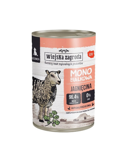 Jagnięcina monobiałkowa mokra karma dla szczeniąt 400g