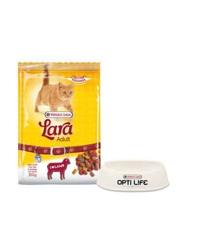 VERSELE-LAGA Kaķu barība Lara Adult jēra gaļa ar jēra gaļu 10 kg + Plastmasas kaķu trauks GRATIS