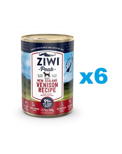 ZIWIPEAK Dog Venison Dziczyzna 6x390 g