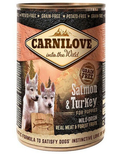 Wild Meat Salmon & Turkey łosoś i indyk dla szczeniąt 400 g