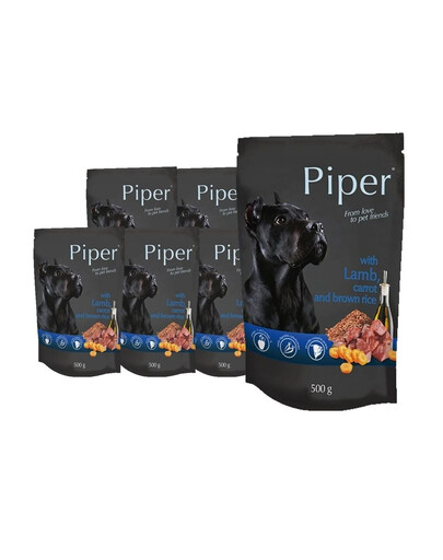 DOLINA NOTECI PIPER z jagnięciną, marchewką i brązowym ryżem mokra karma dla dorosłych psów 10x500 g