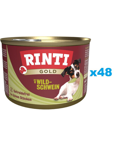 RINTI Gold Wild boar Mini Dzik dla psów ras małych 48x185 g