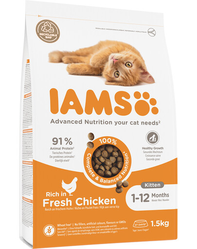 IAMS for Vitality Kitten Chicken 1,5 kg kaķēniem