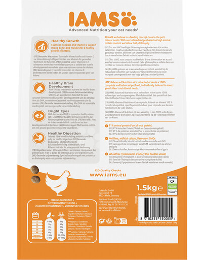 IAMS for Vitality Kitten Chicken 1,5 kg kaķēniem
