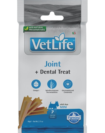 FARMINA Vet Life Treat Joint Mini 60 g (7 szt) zobārstniecības gardumi mazo šķirņu suņiem
