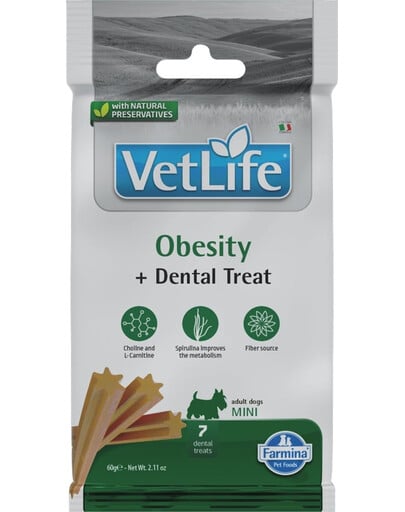 FARMINA Vet Life Dental Treat Obesity Mini 60 g (7 szt) zobu kārumi mazo šķirņu suņiem