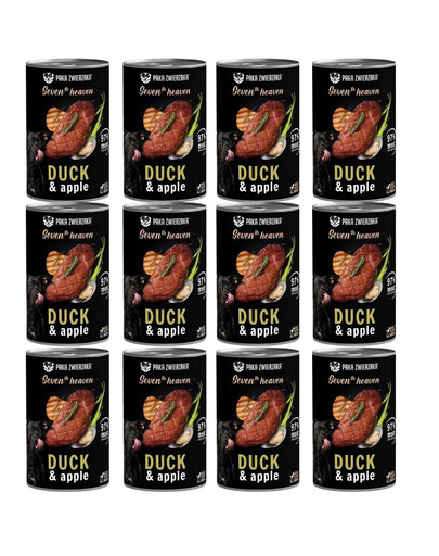 PAKA ZWIERZAKA Seventh Heaven Kaczka z jabłkiem (duck&apple) 12x400 g