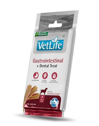 FARMINA Vet Life Dental Treat Gastrointestinal Medium/Maxi 100 g (7 szt) zobu ārstēšana vidējiem un lieliem suņiem