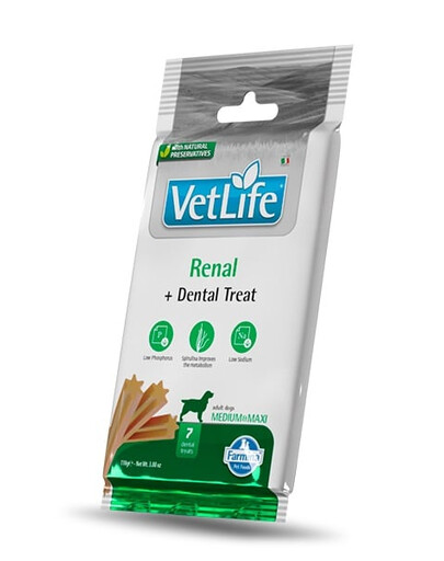 FARMINA Vet Life Dental Treat Renal Medium/Maxi 100 g (7 szt) zobu ārstēšana vidējiem un lieliem suņiem