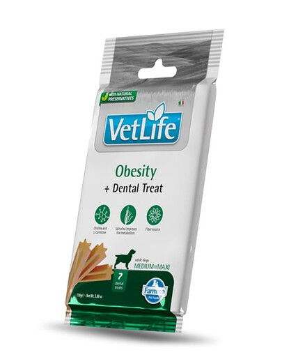 FARMINA Vet Life Dental Treat Obesity Medium/Maxi 100 g (7 szt) zobārstniecības našķi vidējiem un lieliem suņiem