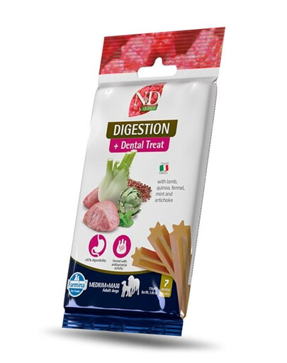 FARMINA N&D Quinoa Dental Treat Digestion Medium/Maxi 100 g (7 gab.) zobu kārums vidējiem un lieliem suņiem