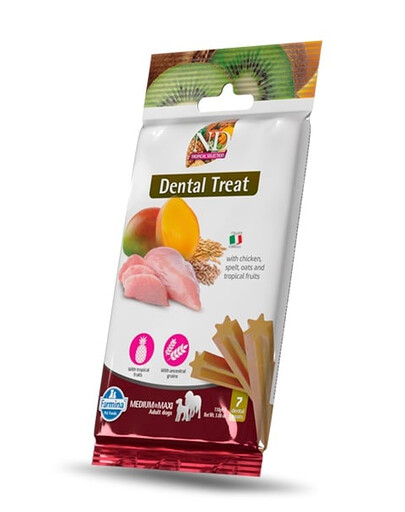 FARMINA N&D Tropical Selection Dental Treat Chicken Medium/Maxi 100 g (7 szt) zobu ārstēšana vidējiem un lieliem suņiem