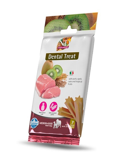 FARMINA N&D Tropical Selection Dental Treat Pork Medium/Maxi 100 g (7 szt) zobu ārstēšana vidējiem un lieliem suņiem