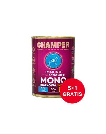 CHAMPER Immuno Indyk monobiałkowa karma dla psa 400 g