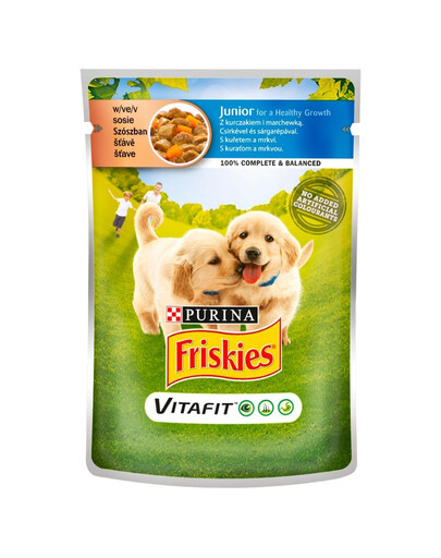 Vitafit Junior z kurczakiem i marchewką w sosie 20x100g mokra karma dla szczeniąt